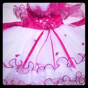 Baby girl pageant party dress with bonnet